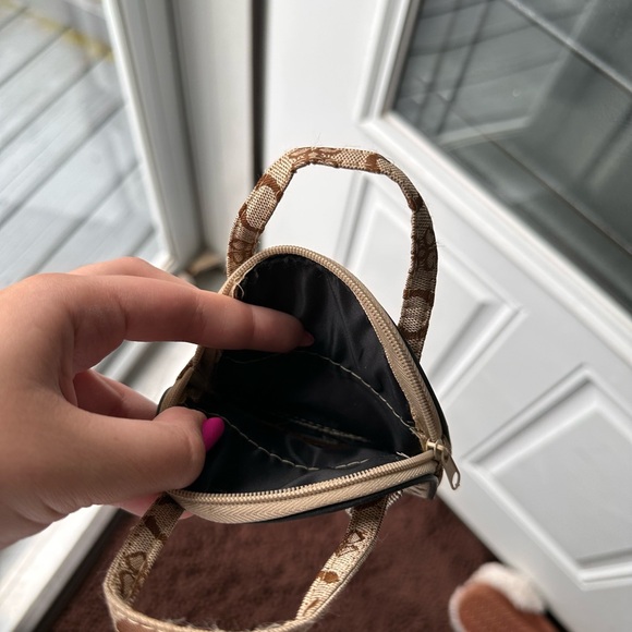 Brown Patterned Mini Handbag Coin Purse - Picture 3 of 3